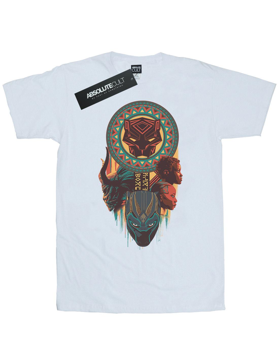 White - Front - Marvel Womens-Ladies Black Panther Totem Cotton Boyfriend T-Shirt
