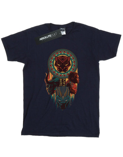Navy Blue - Front - Marvel Womens-Ladies Black Panther Totem Cotton Boyfriend T-Shirt