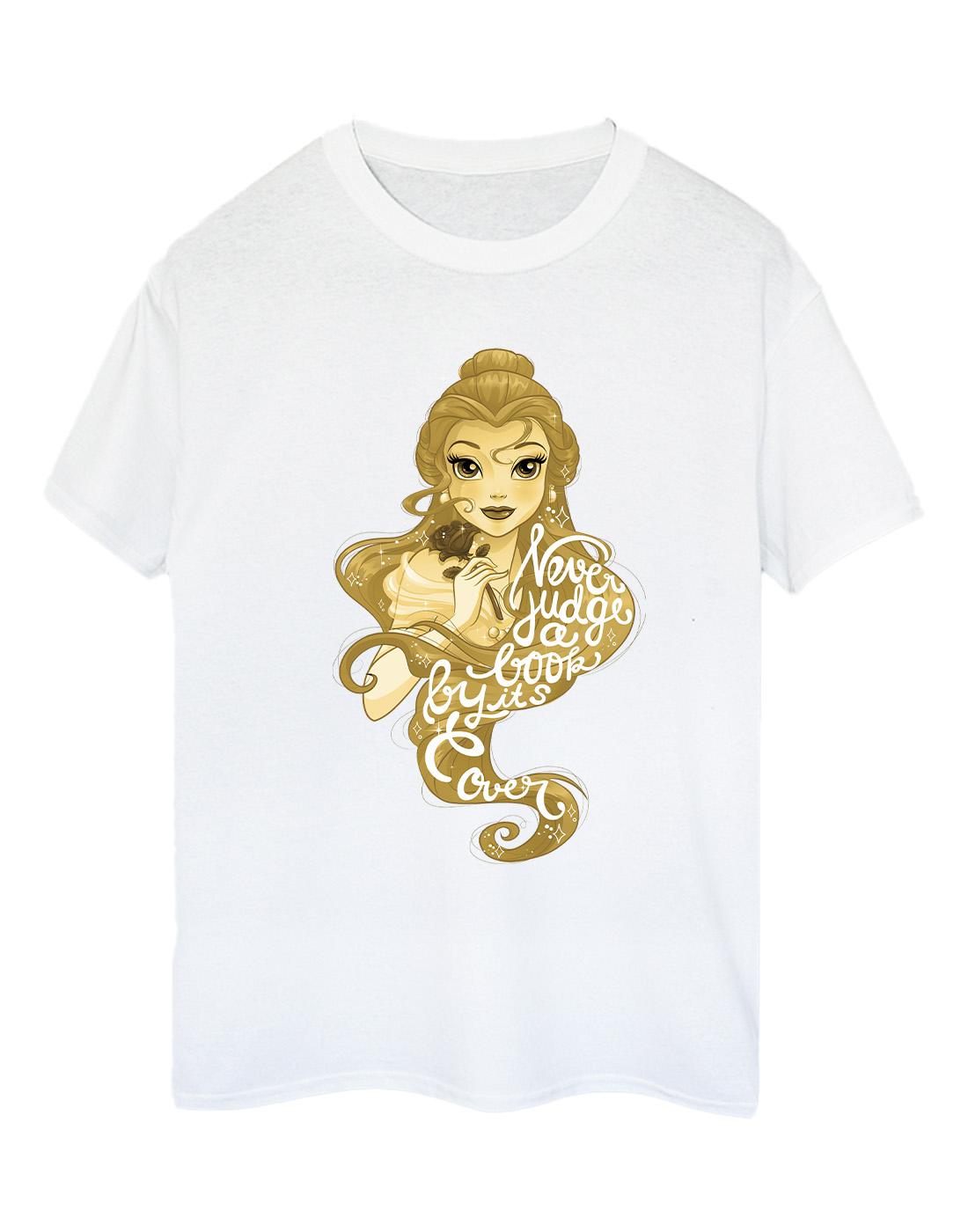 White - Front - Disney Womens-Ladies Beauty And The Beast Never Judge Cotton Boyfriend T-Shirt
