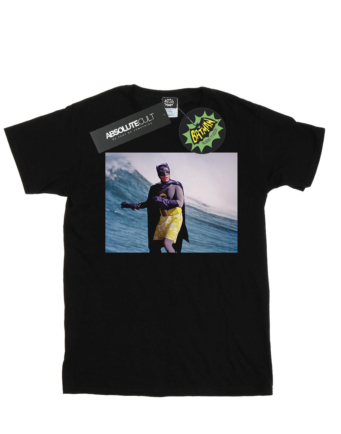 Black - Front - DC Comics Mens Batman TV Series Surfing Still T-Shirt