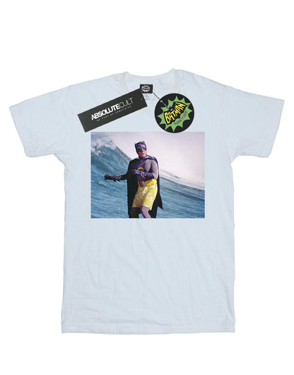 White - Front - DC Comics Mens Batman TV Series Surfing Still T-Shirt