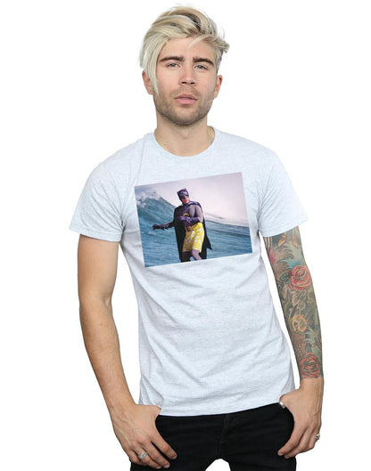 Sports Grey - Back - DC Comics Mens Batman TV Series Surfing Still T-Shirt