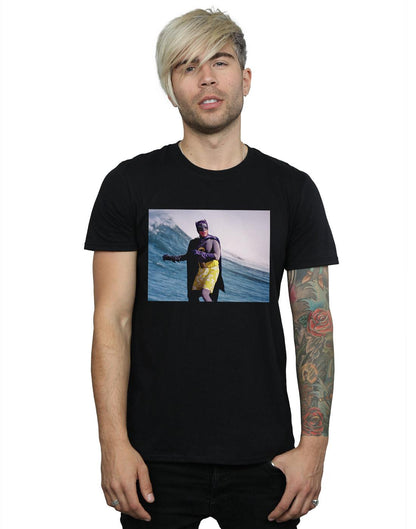 Black - Back - DC Comics Mens Batman TV Series Surfing Still T-Shirt