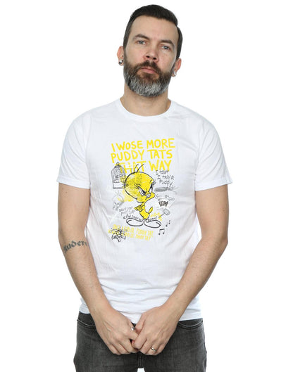 White - Front - Looney Tunes Mens More Puddy Tats Tweety Cotton T-Shirt