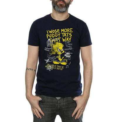 Black - Front - Looney Tunes Mens More Puddy Tats Tweety Cotton T-Shirt