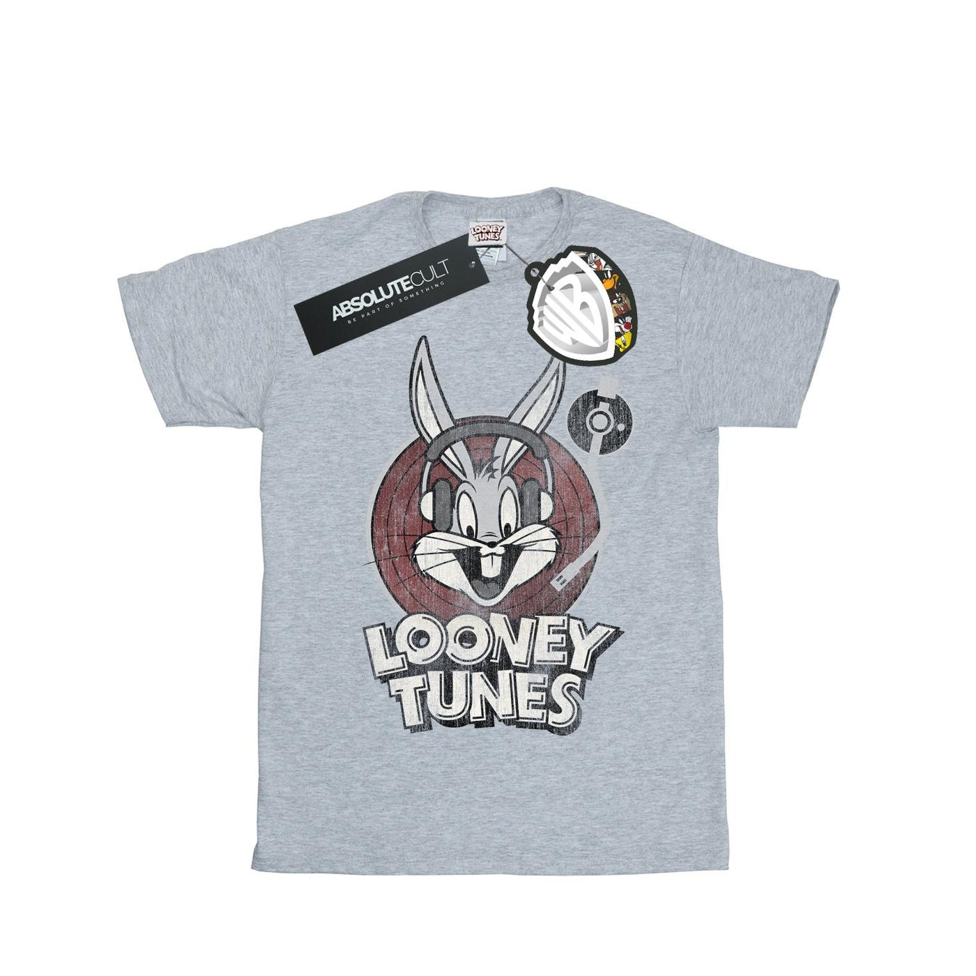 Sports Grey - Front - Looney Tunes Womens-Ladies Bugs Bunny Circle Cotton Logo Boyfriend T-Shirt