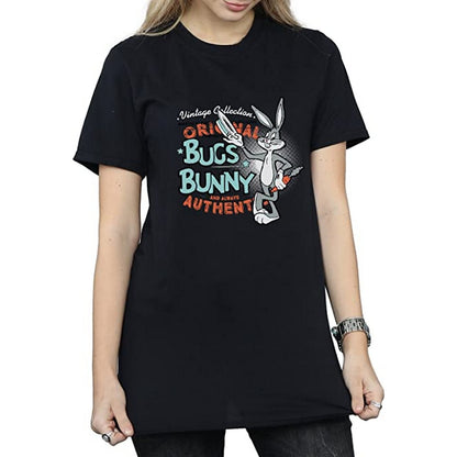 Black - Front - Looney Tunes Womens-Ladies Bugs Bunny Vintage Cotton Boyfriend T-Shirt
