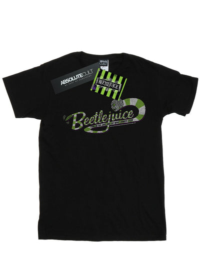 Black - Front - Beetlejuice Womens-Ladies Sandworm Alt Logo Cotton Boyfriend T-Shirt