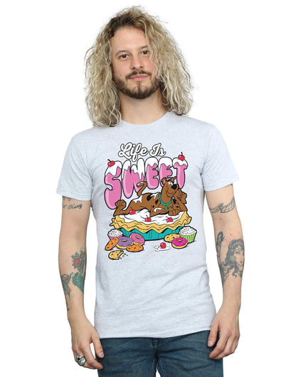 Sports Grey - Back - Scooby Doo Mens Life Is Sweet T-Shirt