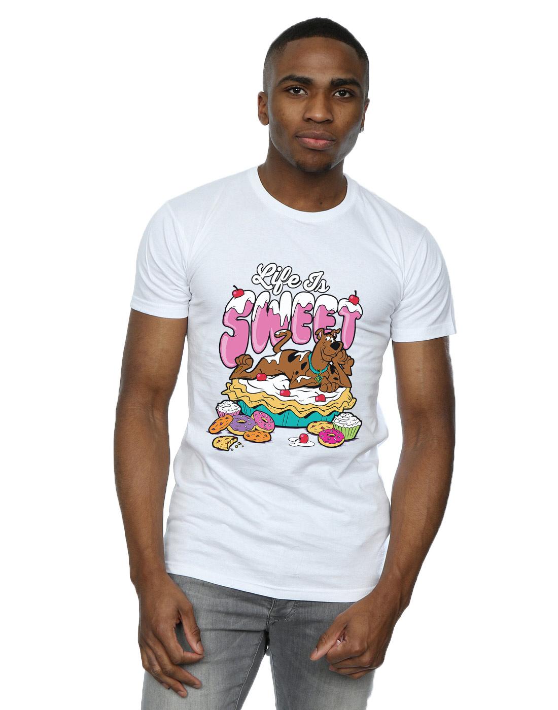 White - Back - Scooby Doo Mens Life Is Sweet T-Shirt