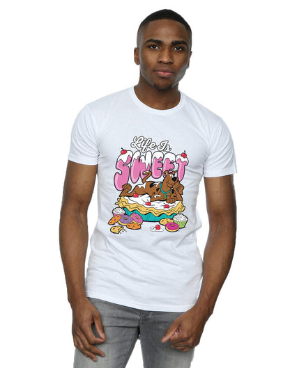 White - Back - Scooby Doo Mens Life Is Sweet T-Shirt