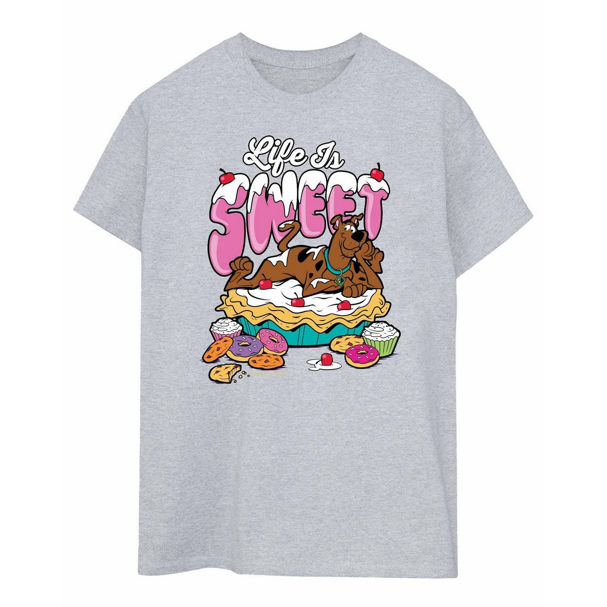 Sports Grey - Front - Scooby Doo Mens Life Is Sweet T-Shirt