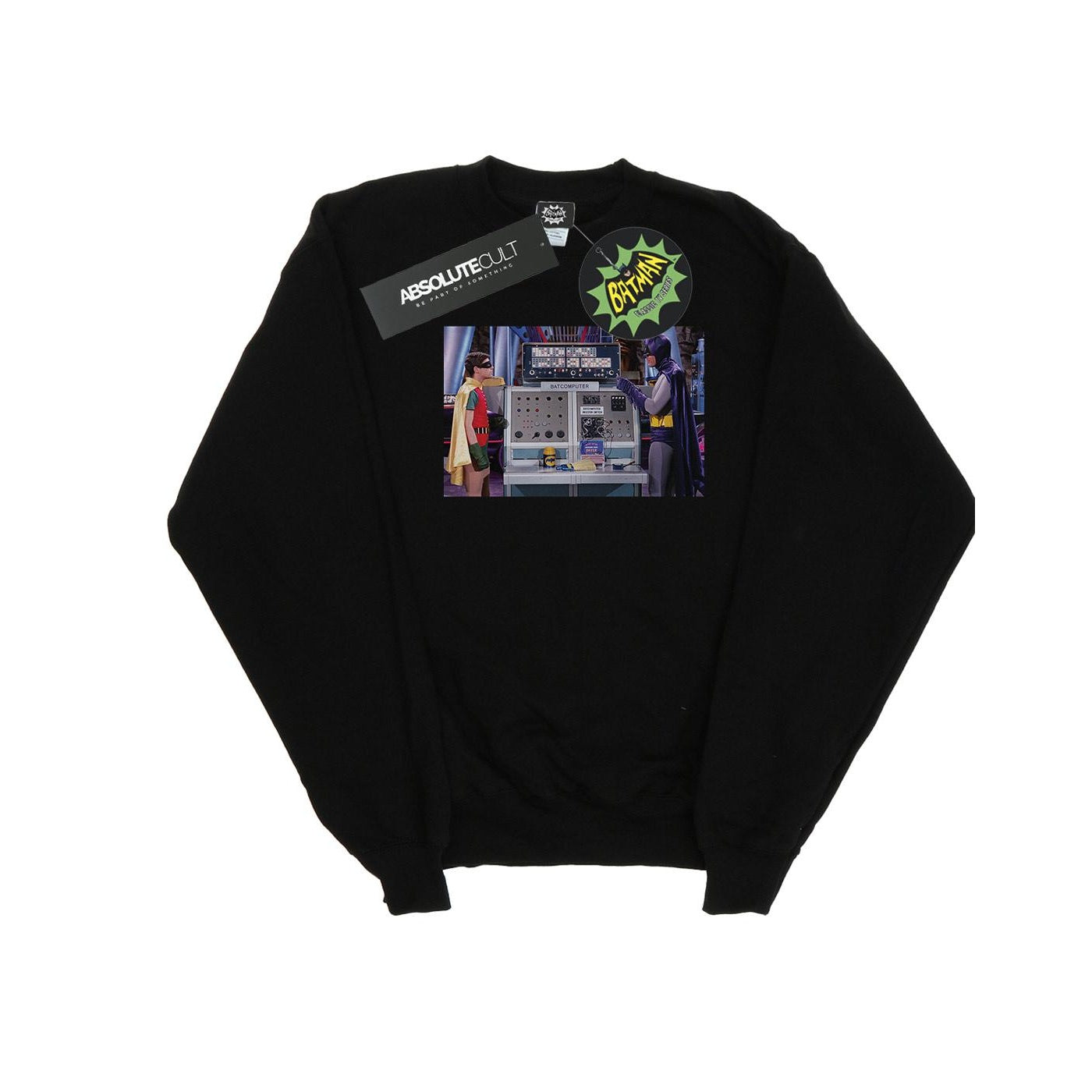 Black - Front - DC Comics Mens Batman TV Series Batcomputer Cotton Sweatshirt
