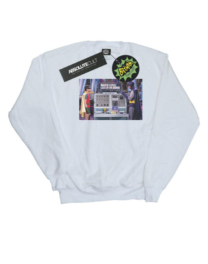White - Front - DC Comics Mens Batman TV Series Batcomputer Cotton Sweatshirt