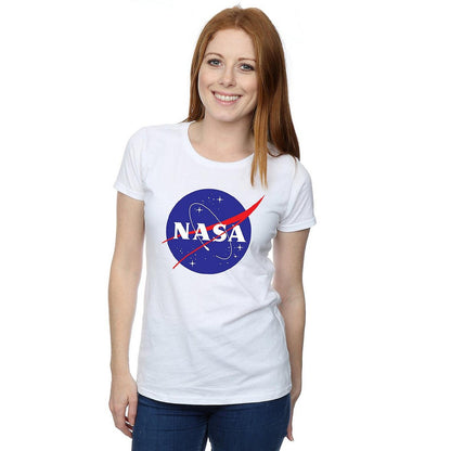 White - Back - NASA Womens-Ladies Classic Insignia Cotton Logo T-Shirt