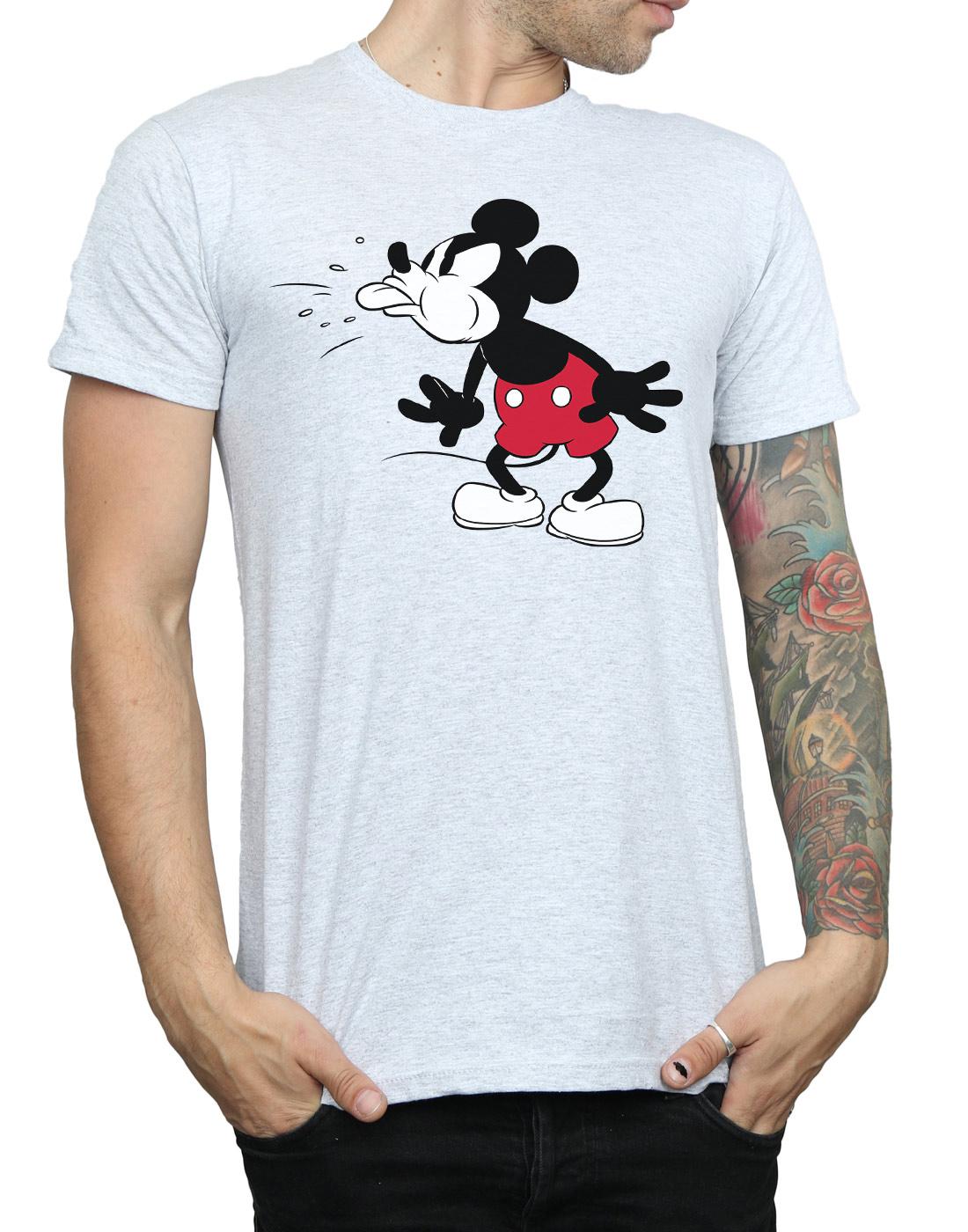 Sports Grey - Pack Shot - Disney Mens Mickey Mouse Tongue T-Shirt