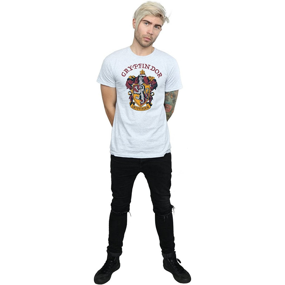 Sports Grey - Side - Harry Potter Mens Gryffindor T-Shirt