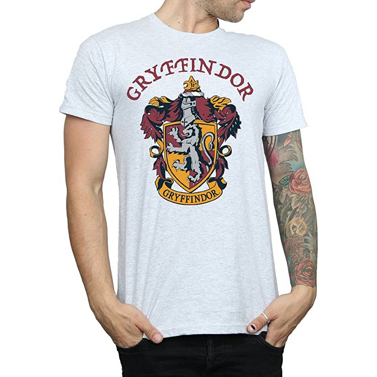 Sports Grey - Front - Harry Potter Mens Gryffindor T-Shirt