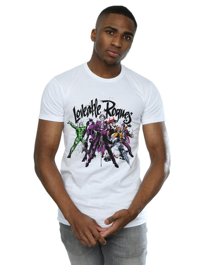White - Back - DC Comics Mens Batman Loveable Rogues T-Shirt