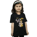 Black - Front - Mary Poppins Girls Floral T-Shirt