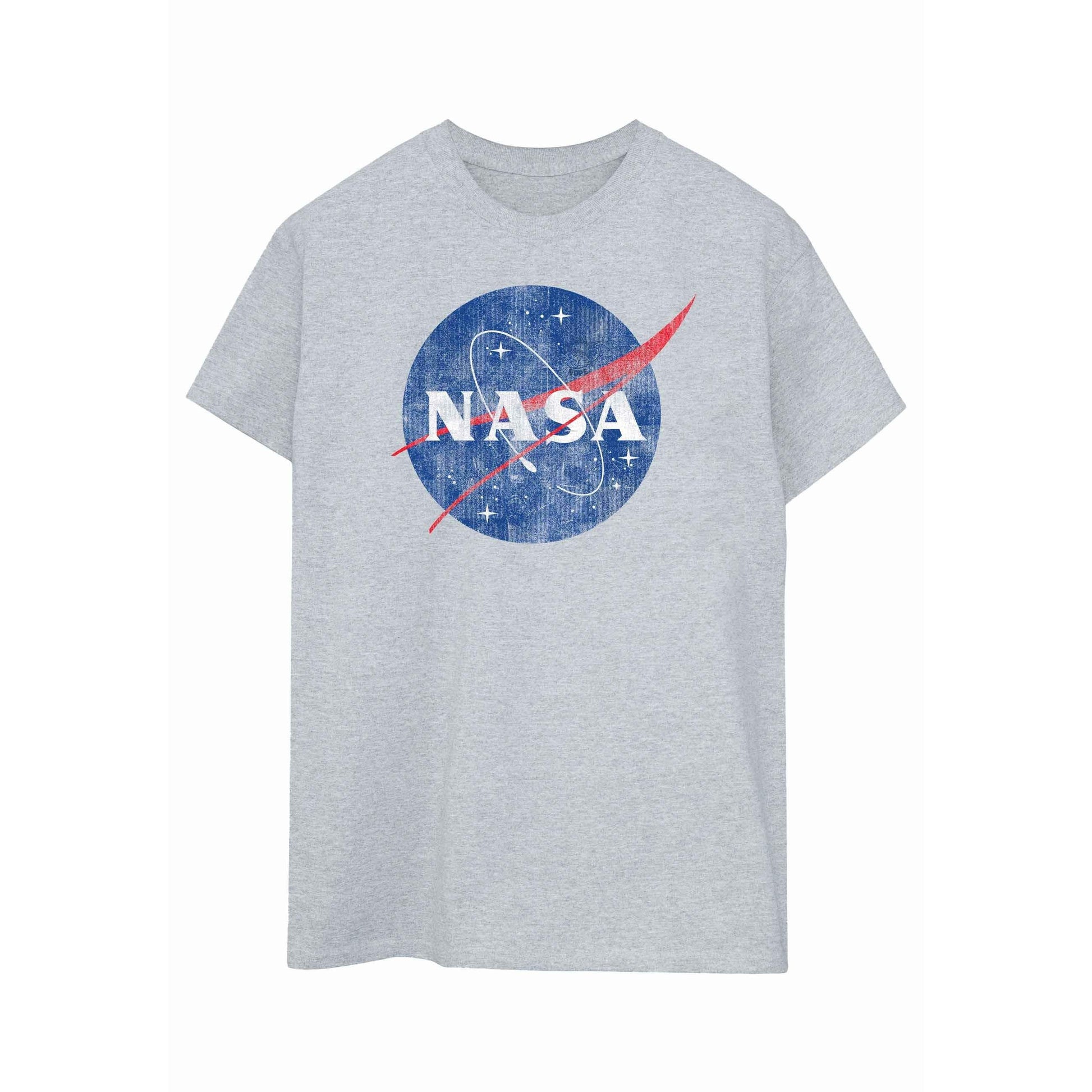 Sports Grey - Front - NASA Womens-Ladies Classic Insignia Logo Boyfriend T-Shirt