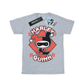 Sports Grey - Front - Harley Quinn Girls Chibi Cotton T-Shirt