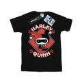 Black - Front - Harley Quinn Girls Chibi Cotton T-Shirt