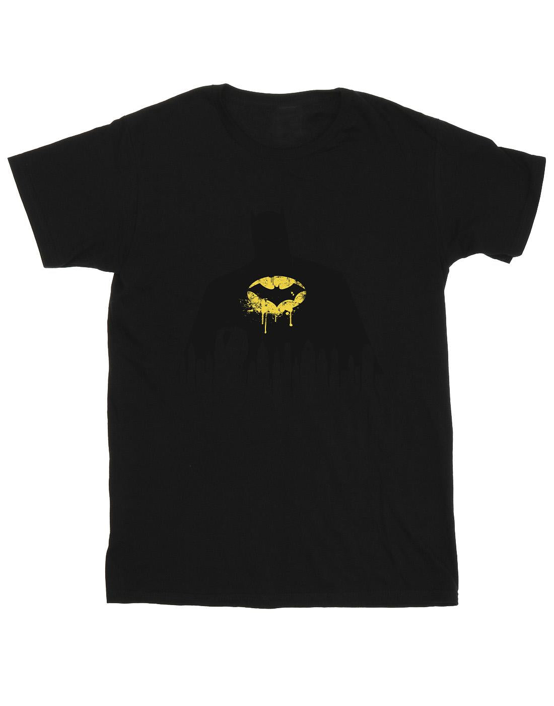 Black - Front - DC Comics Mens Batman Shadow Paint T-Shirt