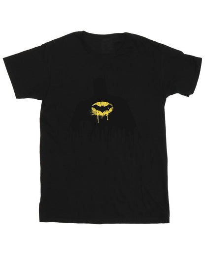 Black - Front - DC Comics Mens Batman Shadow Paint T-Shirt