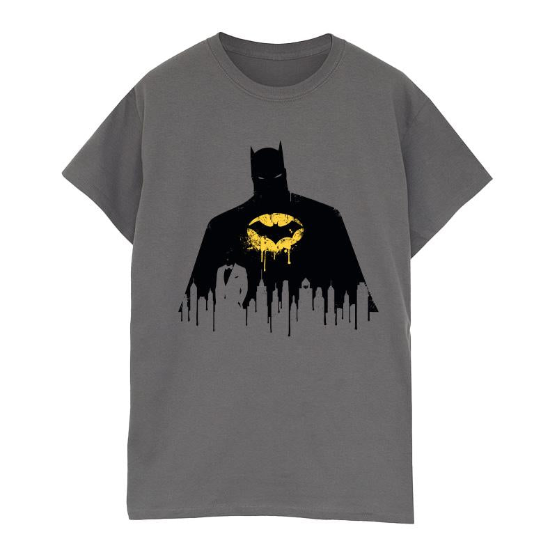 Charcoal - Front - DC Comics Mens Batman Shadow Paint T-Shirt