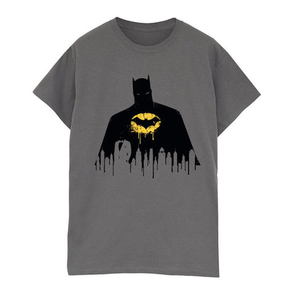 Charcoal - Front - DC Comics Mens Batman Shadow Paint T-Shirt