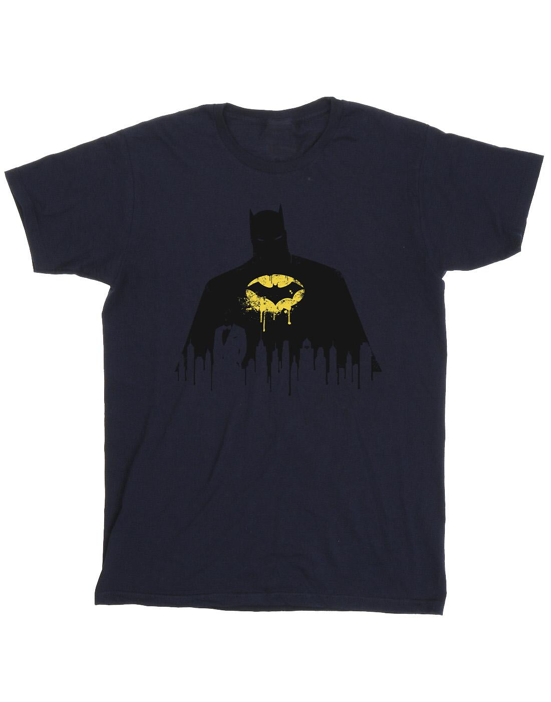 Navy Blue - Front - DC Comics Mens Batman Shadow Paint T-Shirt