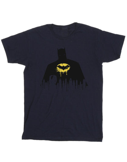 Navy Blue - Front - DC Comics Mens Batman Shadow Paint T-Shirt