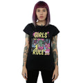 Black - Back - Marvel Comics Womens-Ladies Girls Rule Cotton T-Shirt