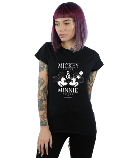Black - Back - Disney Womens-Ladies Mousecrush Mondays Mickey & Minnie Mouse Cotton T-Shirt