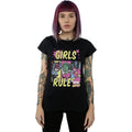 Black - Back - Marvel Comics Womens-Ladies Girls Rule Cotton Boyfriend T-Shirt