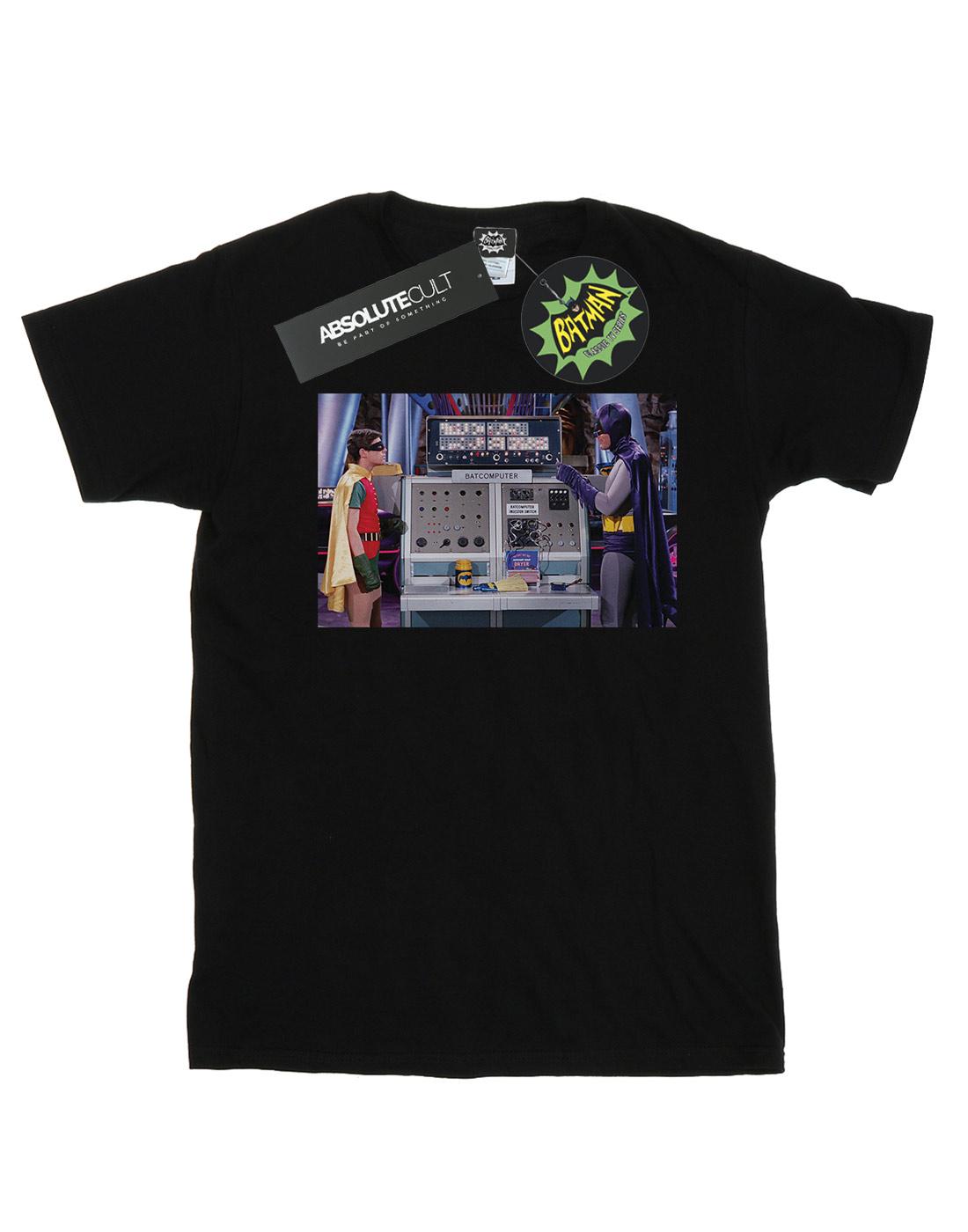 Black - Front - DC Comics Womens-Ladies Batman TV Series Batcomputer Cotton Boyfriend T-Shirt