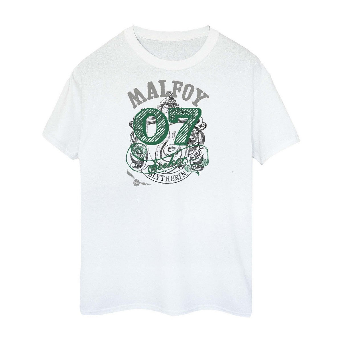 White - Front - Harry Potter Womens-Ladies Seeker Draco Malfoy Cotton Boyfriend T-Shirt