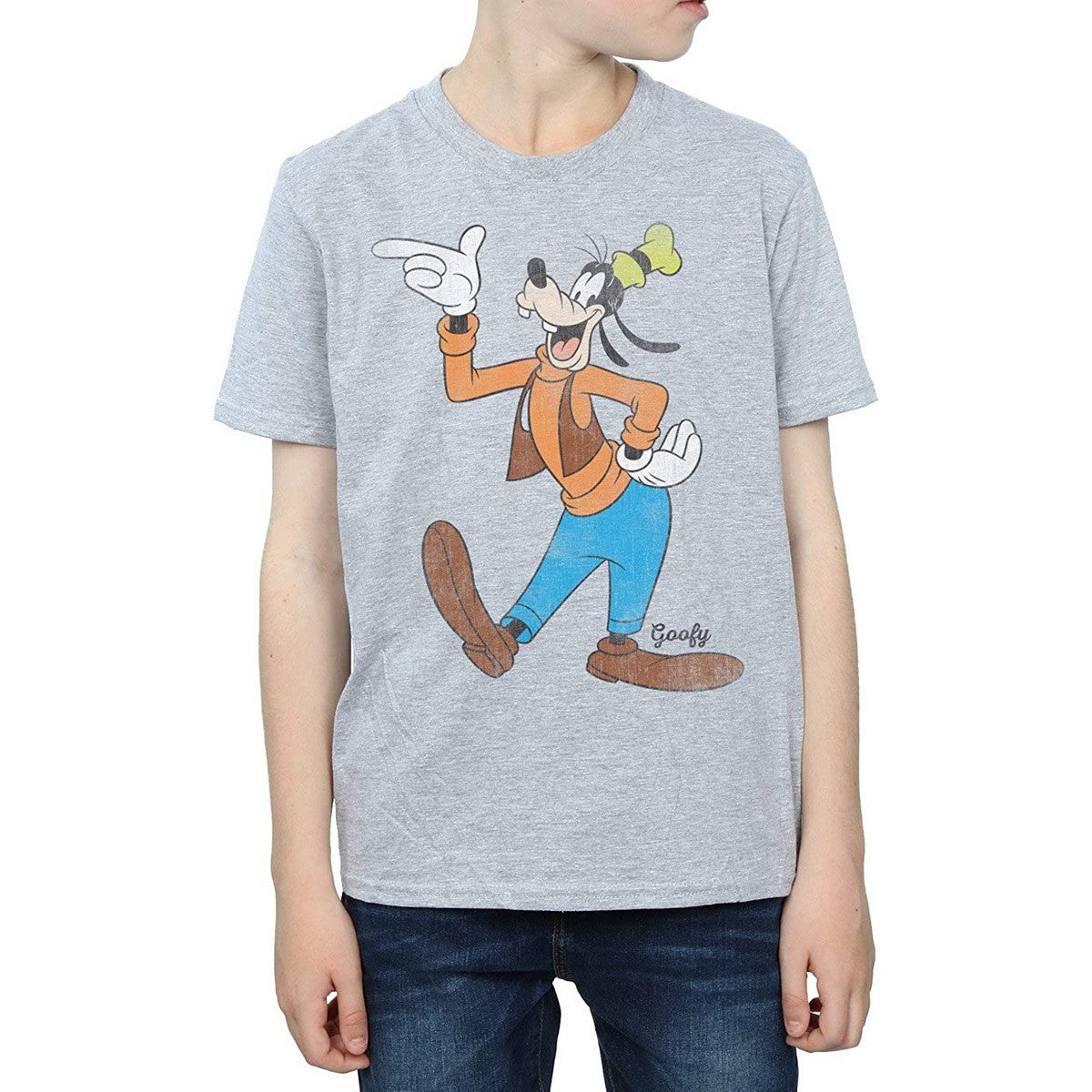 Sports Grey - Front - Disney Boys Classic Goofy T-Shirt