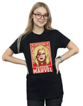 Black - Back - Captain Marvel Womens-Ladies Ornament Boyfriend T-Shirt