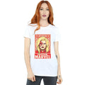 White - Back - Captain Marvel Womens-Ladies Ornament Boyfriend T-Shirt