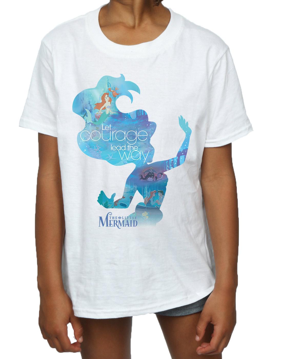White - Side - The Little Mermaid Girls Silhouette T-Shirt