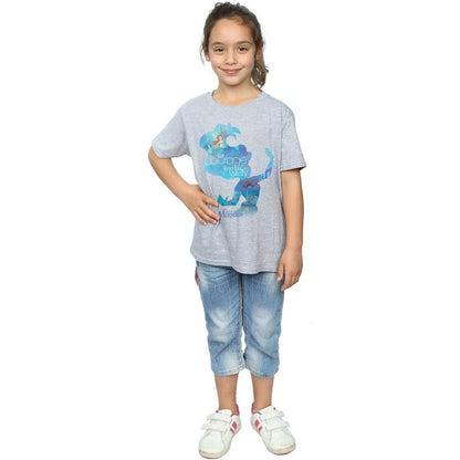 Sports Grey - Side - The Little Mermaid Girls Silhouette T-Shirt