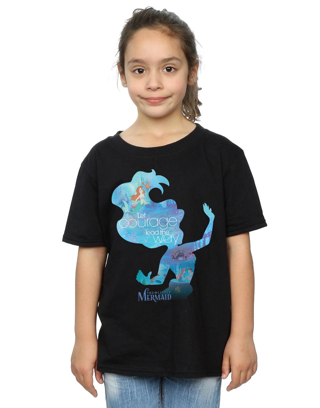 Black - Back - The Little Mermaid Girls Silhouette T-Shirt
