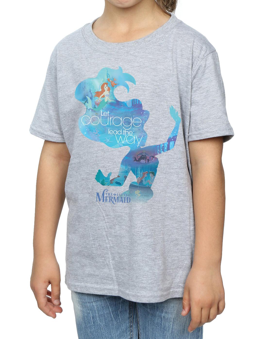 Sports Grey - Pack Shot - The Little Mermaid Girls Silhouette T-Shirt