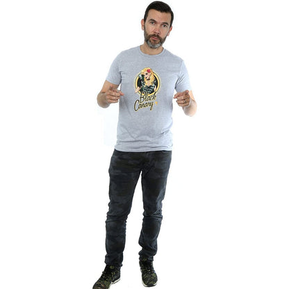 Heather Grey - Side - DC Bombshells Mens Black Canary Badge Heather T-Shirt
