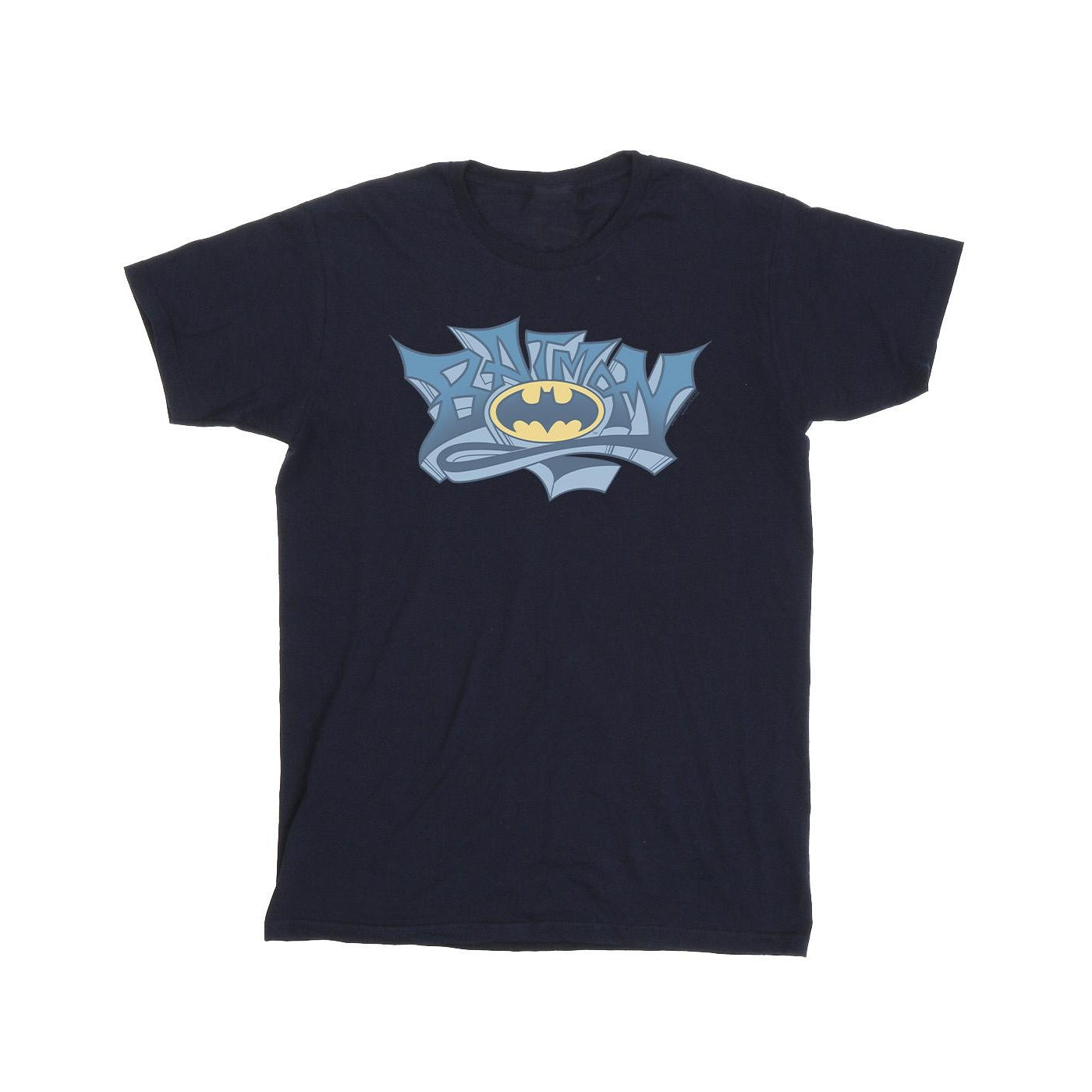 Navy Blue - Front - DC Comics Mens Batman Graffiti Logo T-Shirt