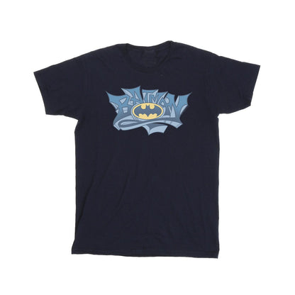 Navy Blue - Front - DC Comics Mens Batman Graffiti Logo T-Shirt