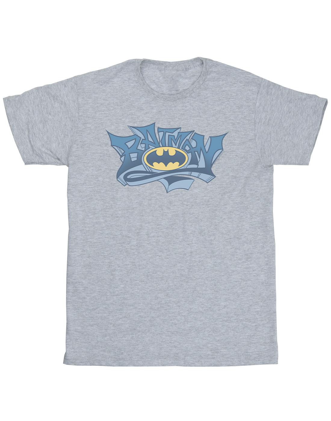 Sports Grey - Front - DC Comics Mens Batman Graffiti Logo T-Shirt
