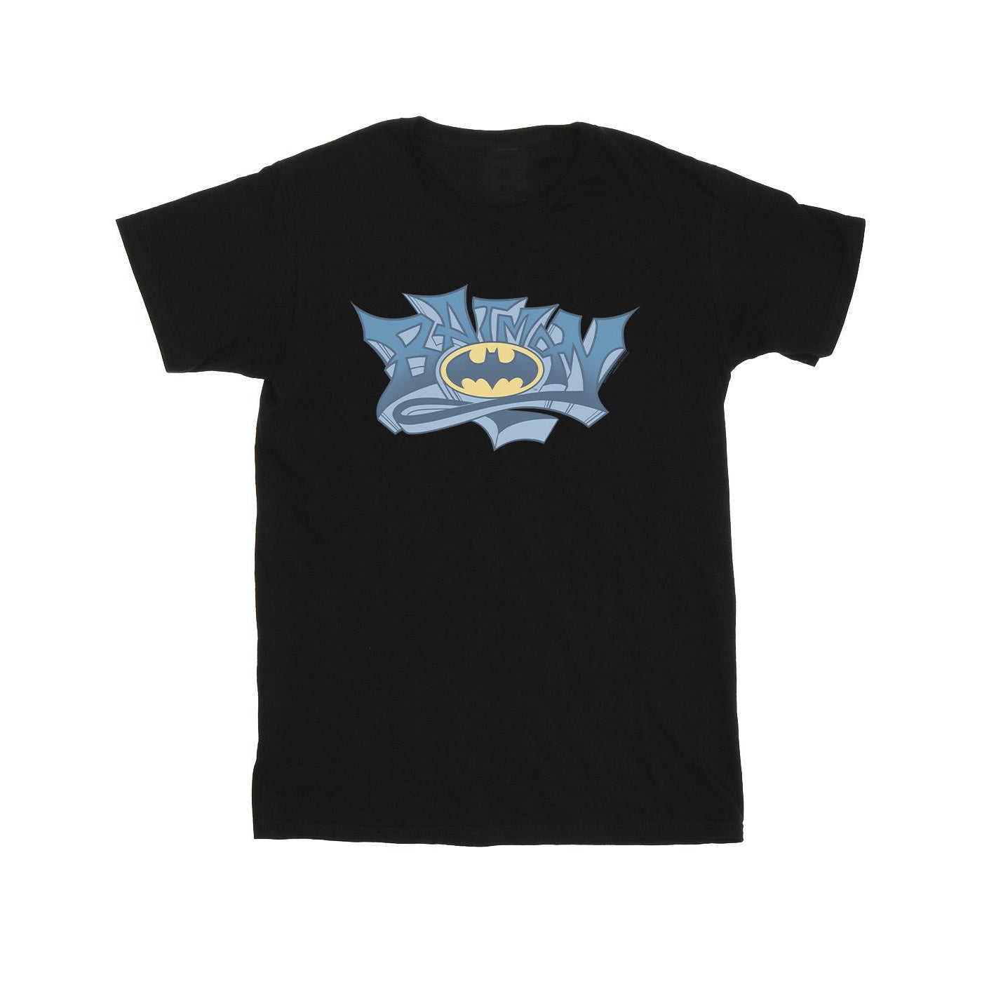 Black - Front - DC Comics Mens Batman Graffiti Logo T-Shirt
